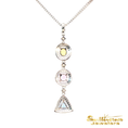 Load image into Gallery viewer, 14K White Gold Multi-Colored Sapphire Halo Pendant