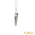 Load image into Gallery viewer, Sterling Silver Sapphire Rainbow Line Pendant