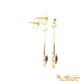 Load image into Gallery viewer, 14K Yellow Gold Sapphire Dangle Earrings