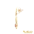 Load image into Gallery viewer, 14K Yellow Gold Garnet Dangle Earrings