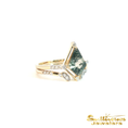 Load image into Gallery viewer, 14K Yellow Gold Kite Shaped Moss Agate Ring