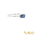 Load image into Gallery viewer, 14K White Gold Blue Sapphire Stackable Ring
