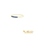 Load image into Gallery viewer, 14K Yellow Gold Sapphire Beaded Stackable Ring