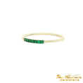 Load image into Gallery viewer, 14K Yellow Gold Emerald Bead Band Ring