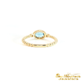 Load image into Gallery viewer, 14K Yellow Gold Blue Topaz Bead Ring