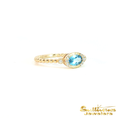 Load image into Gallery viewer, 14K Yellow Gold Blue Topaz Bead Ring