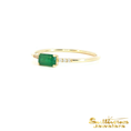 Load image into Gallery viewer, 14K Yellow Gold Emerald and Stackable Diamond Ring