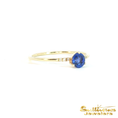 Load image into Gallery viewer, 14K Yellow Gold Blue Sapphire Stackable Ring