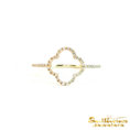 Load image into Gallery viewer, 14K Yellow Gold Diamond Open Clover Ring