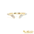 Load image into Gallery viewer, 14K Yellow Gold Diamond Open “V” Ring