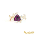 Load image into Gallery viewer, 14K Yellow Gold Vine Grape Garnet Ring