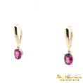 Load image into Gallery viewer, 14K Yellow Gold Grape Garnet Dangle Earrings