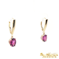 Load image into Gallery viewer, 14K Yellow Gold Grape Garnet Dangle Earrings