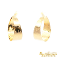 Load image into Gallery viewer, 14K Yellow Gold Bypass Hammered Hoops