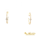 Load image into Gallery viewer, 14K Yellow Gold Diamond Open Hoop Earrings