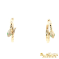 Load image into Gallery viewer, 14K Yellow Gold Emerald Snake Hoop Earrings