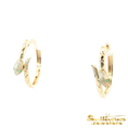 Load image into Gallery viewer, 14K Yellow Gold Emerald Snake Hoop Earrings