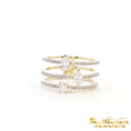 Load image into Gallery viewer, 14K Yellow Gold Triple Band Diamond Ring