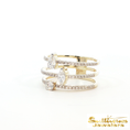 Load image into Gallery viewer, 14K Yellow Gold Triple Band Diamond Ring
