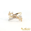 Load image into Gallery viewer, 14K Yellow Gold Platinum Crossover Diamond Ring