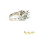Load image into Gallery viewer, 18K White Gold Radiant Cut Antique Engagement Ring
