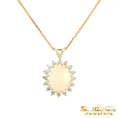 Load image into Gallery viewer, 14K Yellow Gold Opal with Halo Pendant