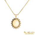 Load image into Gallery viewer, 14K Yellow Gold Opal with Halo Pendant