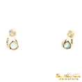 Load image into Gallery viewer, 14K Yellow Gold Swirl Blue Zircon Stud Earrings