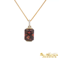 Load image into Gallery viewer, 14K Yellow Gold Channel Pink Tourmaline and Diamond Pendant