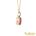 Load image into Gallery viewer, 14K Yellow Gold Channel Pink Tourmaline and Diamond Pendant