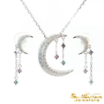 Load image into Gallery viewer, Sterling Silver Moon Necklace & Earrings- Women of the Space Coast