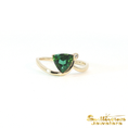 Load image into Gallery viewer, 14K Yellow Gold Triangle Green Toumaline Ring