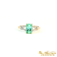 Load image into Gallery viewer, 14K Yellow Gold Split Green Tourmaline Ring