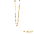 Load image into Gallery viewer, 14K Two Tone Long Link Diamond Necklace