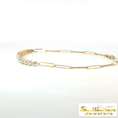 Load image into Gallery viewer, 14K Yellow Gold Paperclip Diamond Chain Bracelet