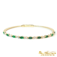 Load image into Gallery viewer, 14K Yellow Gold Emerald Flex Bangle