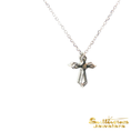 Load image into Gallery viewer, Platinum Diamond Kite Cross Necklace