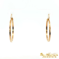 Load image into Gallery viewer, 14K Yellow Gold Diamond Cut Hoop Earrings
