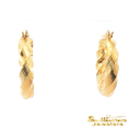 Load image into Gallery viewer, 14K Yellow Gold Grooved Hoop Earrings