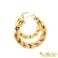 Load image into Gallery viewer, 14K Yellow Gold Grooved Hoop Earrings