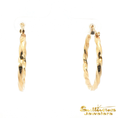 Load image into Gallery viewer, 14K Yellow Gold Tubular Twist Hoops
