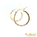 Load image into Gallery viewer, 14K Yellow Gold Diamond Cut Hoop Earrings