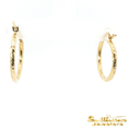 Load image into Gallery viewer, 14K Yellow Gold Diamond Cut Hoop Earrings
