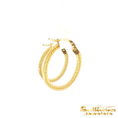 Load image into Gallery viewer, 14K Yellow Gold Etched Oval Hoop Earrings