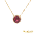 Load image into Gallery viewer, 14K Yellow Gold Rhodolite Garnet Halo