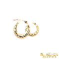 Load image into Gallery viewer, 14K Yellow Gold Diamond Cut Hoop Earrings