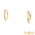 Load image into Gallery viewer, 14K Yellow Gold Diamond Cut V-Shaped Hoop Earrings