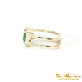 Load image into Gallery viewer, 14K Yellow Gold Emerald Halo Ring