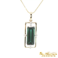 Load image into Gallery viewer, 14K Two-Tone Tourmaline Frame Pendant
