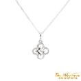 Load image into Gallery viewer, 14K White Gold Clover Diamond Cluster Pendant